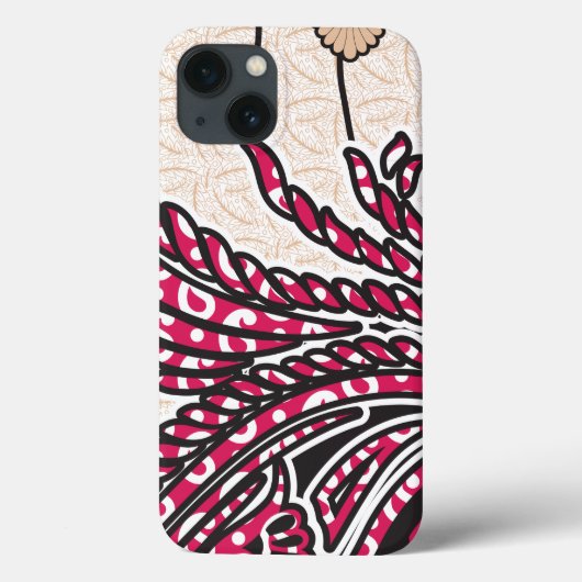 Een decoratief paisley-ontwerp met levendige rode  Case-Mate iPhone case (Achterkant)