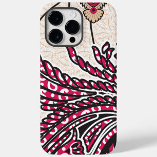 Een decoratief paisley-ontwerp met levendige rode Case-Mate iPhone 14 pro max hoesje