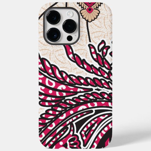 Een decoratief paisley-ontwerp met levendige rode Case-Mate iPhone case (Achterkant)
