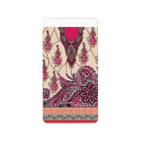 Een decoratief paisley-ontwerp met levendige rode 