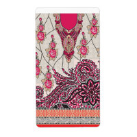 Een decoratief paisley-ontwerp met levendige rode