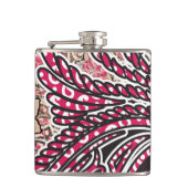 Een decoratief paisley-ontwerp met levendige rode  heupfles (Voorkant)