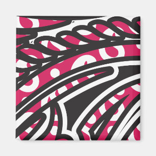 Een decoratief paisley-ontwerp met levendige rode magneet