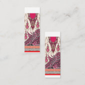 Een decoratief paisley-ontwerp met levendige rode  mini visitekaartje (Voorkant / Achterkant)