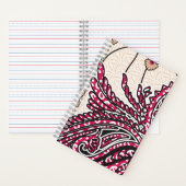 Een decoratief paisley-ontwerp met levendige rode  notitieboek (Binnen)