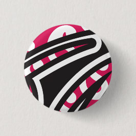 Een decoratief paisley-ontwerp met levendige rode  ronde button 3,2 cm