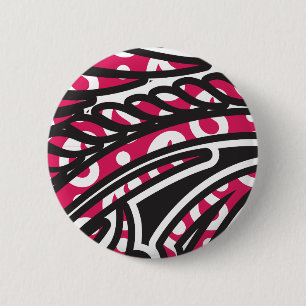Een decoratief paisley-ontwerp met levendige rode ronde button 5,7 cm