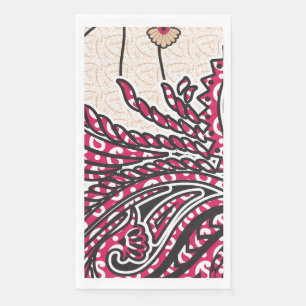 Een decoratief paisley-ontwerp met levendige rode servet