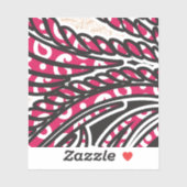 Een decoratief paisley-ontwerp met levendige rode  sticker (Vel)