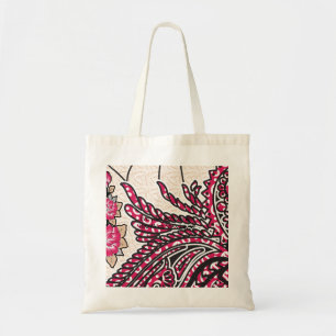 Een decoratief paisley-ontwerp met levendige rode  tote bag