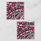 Een decoratief paisley-ontwerp met levendige rode  vierkante visitekaartje (Voorkant / Achterkant)