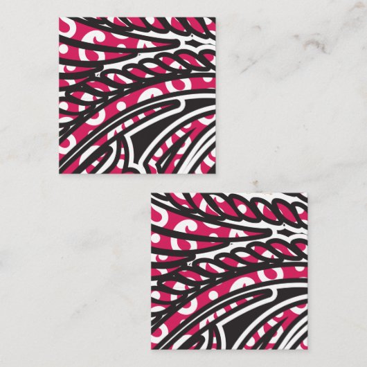 Een decoratief paisley-ontwerp met levendige rode  vierkante visitekaartje (Voorkant / Achterkant)