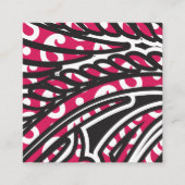 Een decoratief paisley-ontwerp met levendige rode  vierkante visitekaartje (Voorkant)