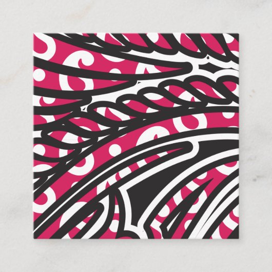 Een decoratief paisley-ontwerp met levendige rode  vierkante visitekaartje (Voorkant)