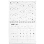 Een decoratief patroon met wit en grijs blad kalender (Feb 2027)