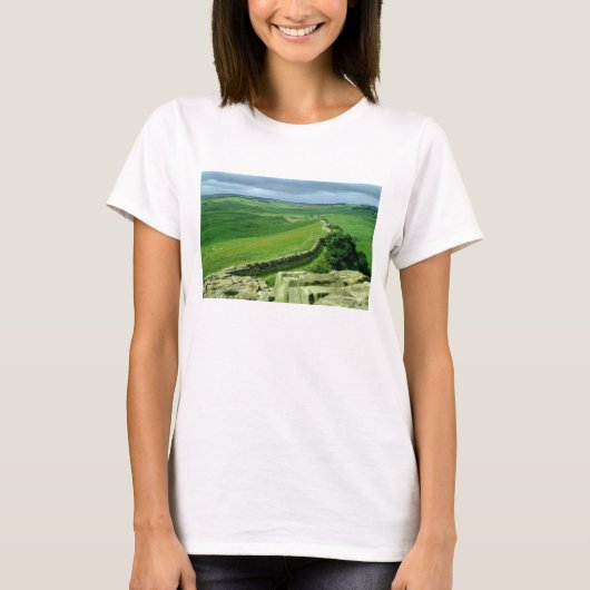 Een deel van de muur van Hadrian, 2e eeuw AD (stee T-shirt (Voorkant)