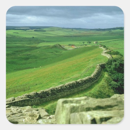 Een deel van de muur van Hadrian, tweede eeuw AD ( Vierkante Sticker (Voorkant)