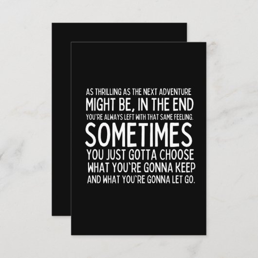 Een deel van de reis is het einde bedankkaart (Voorkant / Achterkant)