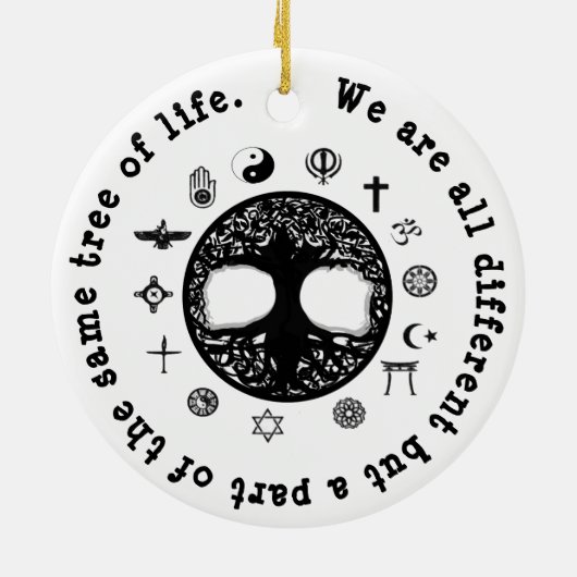 Een deel van dezelfde levensboom keramisch ornament (Achterkant)