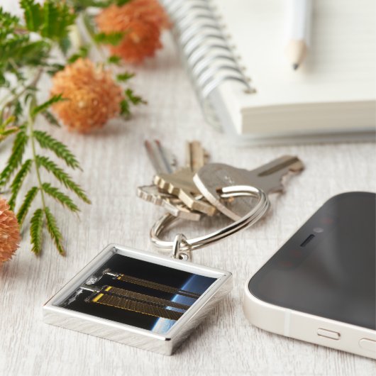 Een deel van het internationale ruimtestation 2 sleutelhanger (Zijkant)