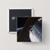 Een deel van het internationale ruimtestation vierkante button 5,1 cm (Voorkant /achterkant)