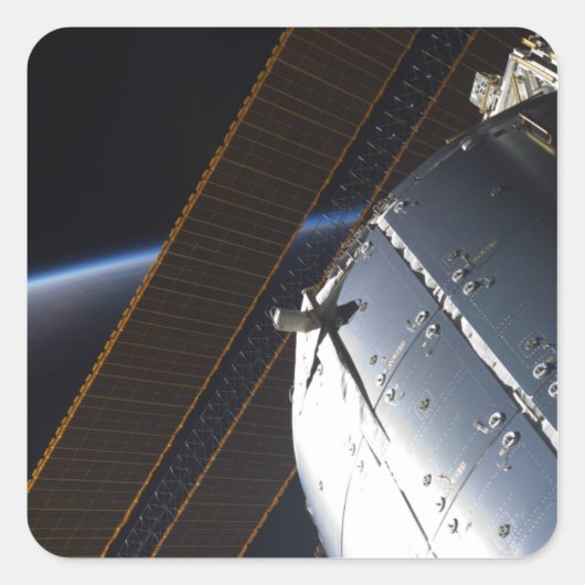 Een deel van het internationale ruimtestation vierkante sticker (Voorkant)