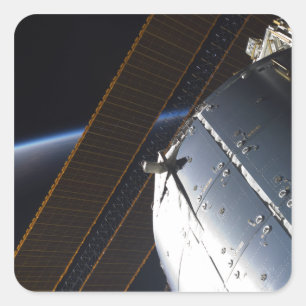Een deel van het internationale ruimtestation vierkante sticker