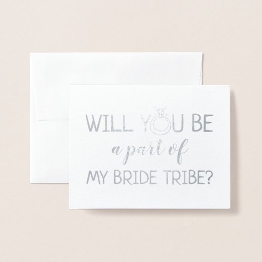 Een deel van My Bride Tribe | Grappig bruidsmeisje Folie Kaarten (Voorkant met envelop)
