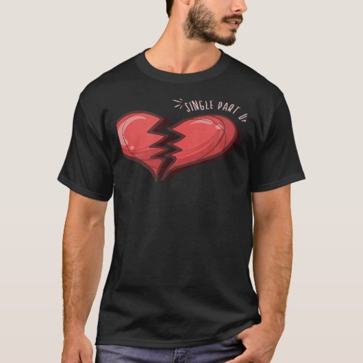 Eén deel van twee gebroken hart t-shirt (Voorkant)