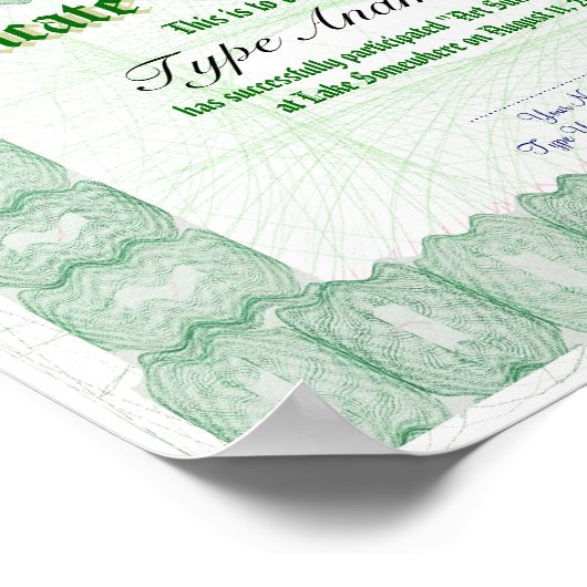 Een deelnemingsbewijs afgeven poster (Hoek)