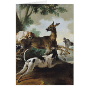 Een Deer Chased door Honden, 1725
