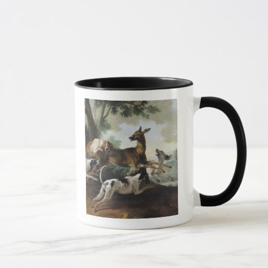 Een Deer Chased door Honden, 1725 Mok (Rechts)