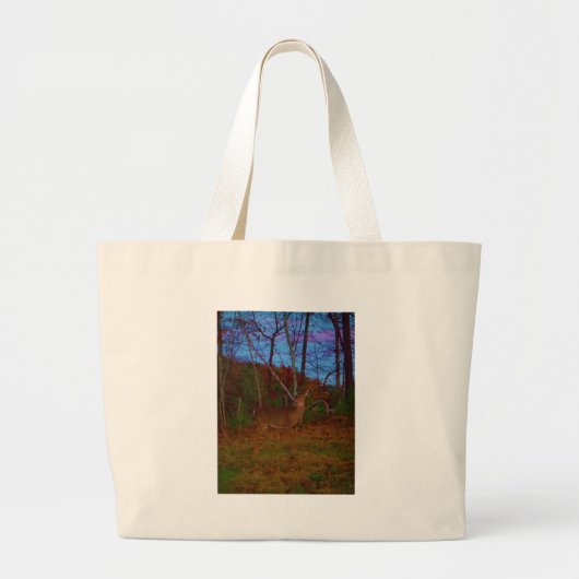 Een Deer: Gold Red Green en Blue Grote Tote Bag (Voorkant)