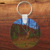 Een Deer: Gold Red Green en Blue Sleutelhanger (Voorkant)