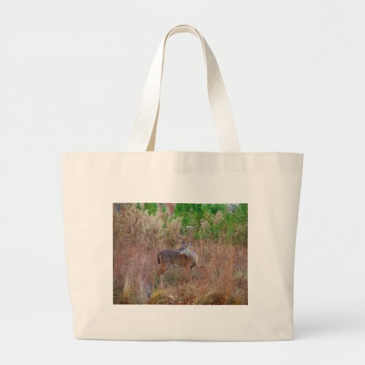 Een Deer in de Tall Grass Grote Tote Bag (Voorkant)
