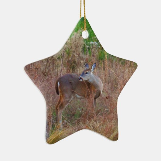 Een Deer in de Tall Grass Keramisch Ornament (Rechts)
