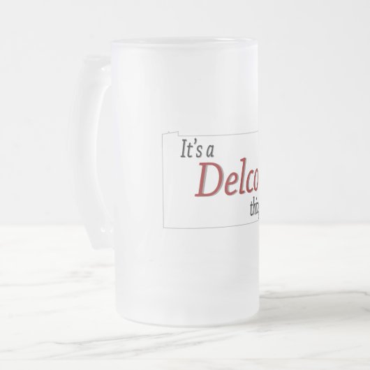 Een Delco-ding (R) Matglas Bierpul (Voorkant links)