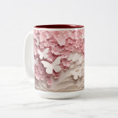 Een delicate aanraking van Natuur: 3D Vlinder Koff Tweekleurige Koffiemok (Voorkant links)