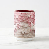 Een delicate aanraking van Natuur: 3D Vlinder Koff Tweekleurige Koffiemok (Center)