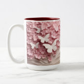 Een delicate aanraking van Natuur: 3D Vlinder Koff Tweekleurige Koffiemok (Links)