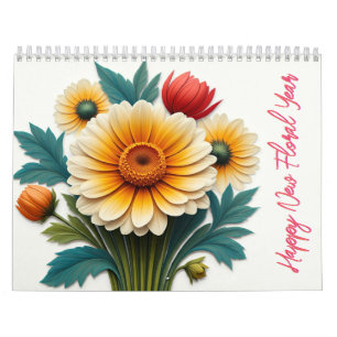 Een delicate boeketkalender kalender