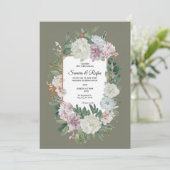 Een delicate traditionele bruiloft uitnodiging (Staand voorkant)