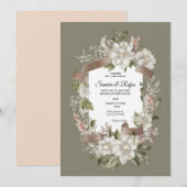 Een delicate traditionele bruiloft uitnodiging (Voorkant / Achterkant)