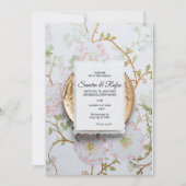 Een delicate traditionele bruiloft uitnodiging (Voorkant)