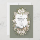 Een delicate traditionele bruiloft uitnodiging (Voorkant)