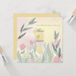 Een Delicate Tulp Bruiloftsfeest Kaart
