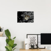 Een delicate vlinder met druppels dauw poster (Thuiskantoor)