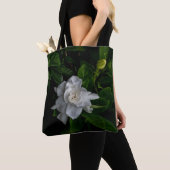Een delicate witte bloem bloeit tote bag (Dichtbij)