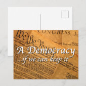 Een democratie als we het kunnen houden briefkaart (Voorkant / Achterkant)