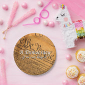 Een democratie als we het kunnen houden papieren bordje (Feest)